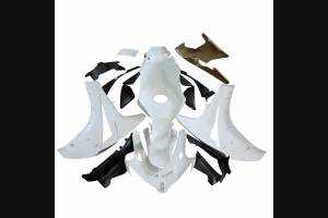 Complete and unpainted fairings in abs with front fender 