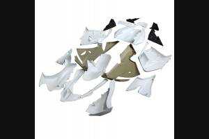 Complete and unpainted fairing in abs with front fender INJ 