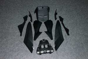 Complete and unpainted fairing in abs with front fender INJ 