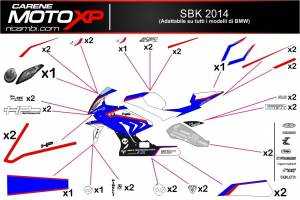 Sticker set compatible with Bmw S 1000RR 2015 - 2018 - MXPKAD8001