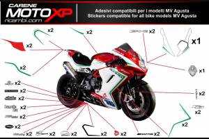 Kit Autocollants compatible avec MV Agusta F4 1000 2010 - 2020 - MXPKAD8343