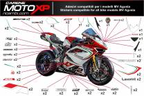 Aufkleber Satz kompatibel mit MV Agusta F4 1000 2010 - 2020 - MXPKAD8344