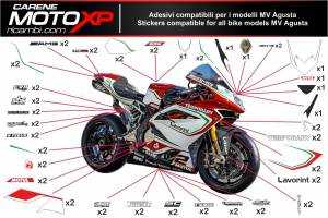 Kit Autocollants compatible avec MV Agusta F4 1000 2010 - 2020 - MXPKAD8344