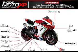 Kit Autocollants compatible avec MV Agusta F4 1000 2010 - 2020 - MXPKAD8345