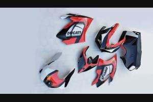 Complete and painted fairings with back seat Neoprene seat DUCV4LMT