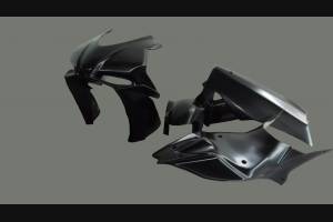 Complete and painted fairings Matt Black without Stickers 