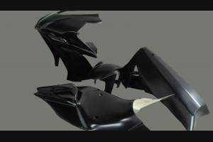 Complete and painted fairings Matt Black without Stickers 