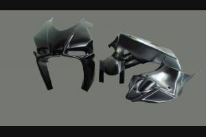 Complete and painted fairings Matt Black without Stickers 