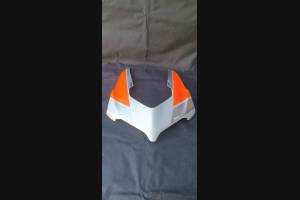 Carene stradali in abs verniciate compatibili con Ducati Panigale V4R per scarico Akrapovic Matt fluo - MXPCAV11956