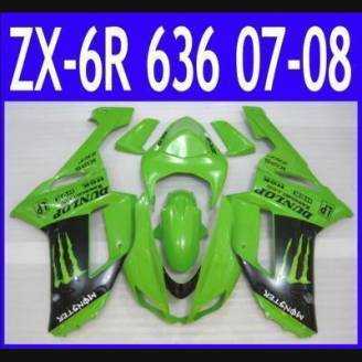 Lackierte Straße Verkleidung auf ABS kompatibel mit Kawasaki ZX6R 2007 - 2008 - MXPCAV1847