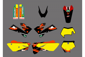 Kit adesivi compatibile con per KTM EXC EXC-F 200 250 450 2005 - 2007 - MXPKAD13421