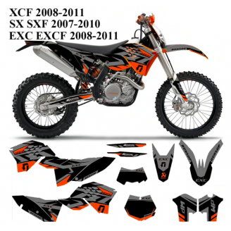 Aufkleber Satz kompatibel mit per KTM EXC EXC-F 200 250 450 2008 - 2011 - MXPKAD13429