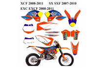 Kit de pegatinas compatible con per KTM SX 125 200 250 300 350 450 2007 2010 - MXPKAD13485