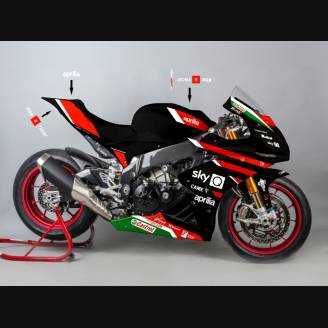 Lackierte Rennverkleidung Aprilia RSV4 2015 - 2020 + Schrauben, Schnellverschlüsse - MXPCRV13912