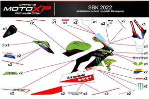 Sticker set compatible with Kawasaki Zx10R 2021 - 2022 - MXPKAD14807