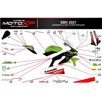 Kit Autocollants compatible avec Kawasaki Zx10R 2021 - 2022 - MXPKAD14808