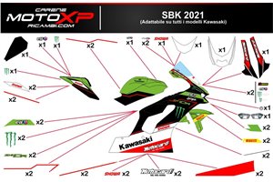 Sticker set compatible with Kawasaki Zx10R 2021 - 2022 - MXPKAD14808