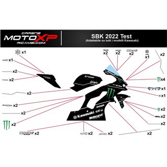 Kit Autocollants compatible avec Kawasaki Zx10R 2021 - 2022 - MXPKAD14809