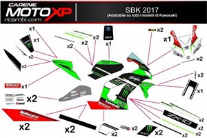 Kit adesivi compatibile con Kawasaki ZX 400 2018 - 2022 - MXPKAD9651