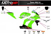 Kit de pegatinas compatible con Kawasaki ZX 400 2018 - 2022 - MXPKAD9648