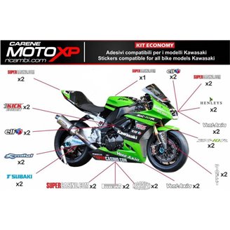 Kit Autocollants compatible avec Kawasaki ZX 400 2018 - 2022 - MXPKAD9626