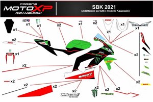Aufkleber Satz kompatibel mit Kawasaki Zx6R 2003 - 2004 - MXPKAD7307