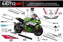 Kit Autocollants compatible avec Kawasaki Zx6R 2003 - 2004 - MXPKAD5872