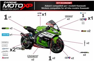 Sticker set compatible with Kawasaki Zx6R 2003 - 2004 - MXPKAD5871