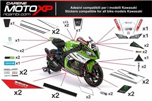 Sticker set compatible with Kawasaki Zx6R 2003 - 2004 - MXPKAD4619