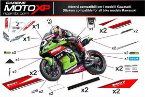 Kit adesivi compatibile con Kawasaki Zx6R 2003 - 2004 - MXPKAD4503