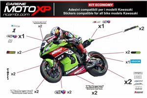 Kit Autocollants compatible avec Kawasaki Zx6R 2003 - 2004 - MXPKAD3337