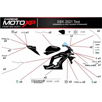 Kit Autocollants compatible avec Kawasaki Zx6R 2005 - 2006 - MXPKAD9688