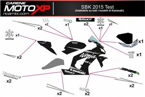 Kit adesivi compatibile con Kawasaki Zx6R 2005 - 2006 - MXPKAD9677