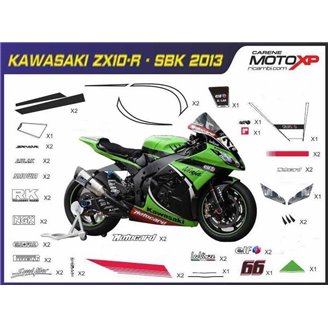 Kit Autocollants compatible avec Kawasaki Zx6R 2005 - 2006 - MXPKAD9663