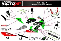 Kit Autocollants compatible avec Kawasaki Zx6R 2009 - 2012 - MXPKAD9751