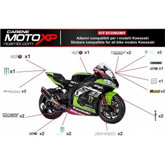 Kit Autocollants compatible avec Kawasaki Zx6R 2009 - 2012 - MXPKAD9738