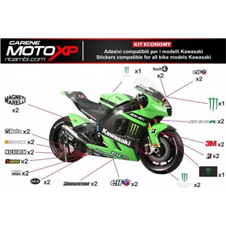 Kit Autocollants compatible avec Kawasaki Zx6R 2009 - 2012 - MXPKAD9723