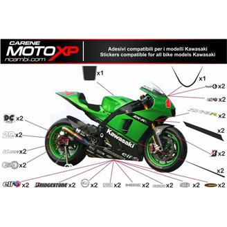 Kit adesivi compatibile con Kawasaki Zx6R 2009 - 2012 - MXPKAD9722