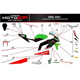 Kit de pegatinas compatible con Kawasaki Zx6R 636 2013 - 2018 - MXPKAD13902