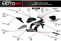 Aufkleber Satz kompatibel mit Kawasaki Zx6R 636 2013 - 2018 - MXPKAD9784