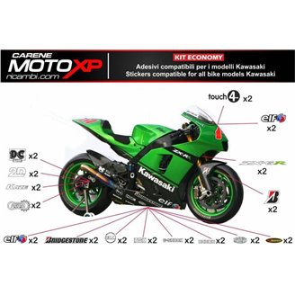 Kit de pegatinas compatible con Kawasaki Zx6R 636 2013 - 2018 - MXPKAD9756