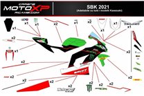 Kit adesivi compatibile con Kawasaki Zx10R 2004 - 2005 - MXPKAD9820