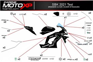 Sticker set compatible with Kawasaki Zx10R 2004 - 2005 - MXPKAD9819