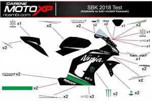 Kit adesivi compatibile con Kawasaki Zx10R 2004 - 2005 - MXPKAD9815