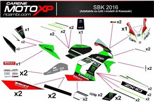 Kit adesivi compatibile con Kawasaki Zx10R 2004 - 2005 - MXPKAD9813