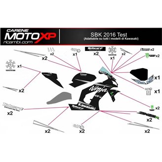 Kit Autocollants compatible avec Kawasaki Zx10R 2006 - 2007 - MXPKAD9844