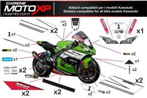 Kit adesivi compatibile con Kawasaki Zx10R 2006 - 2007 - MXPKAD9840