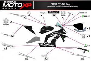 Kit adesivi compatibile con Kawasaki Zx10R 2008 - 2010 - MXPKAD9879