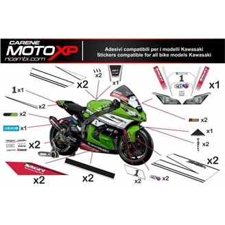 Kit Autocollants compatible avec Kawasaki Zx10R 2011 - 2015 - MXPKAD9910