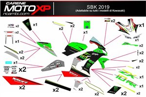 Sticker set compatible with Kawasaki Zx10R 2021 - 2022 - MXPKAD14802
